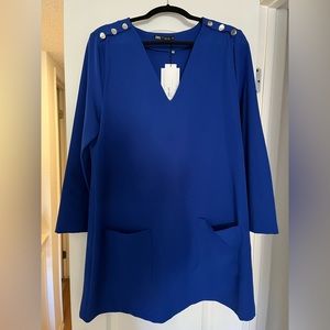 blue zara dress